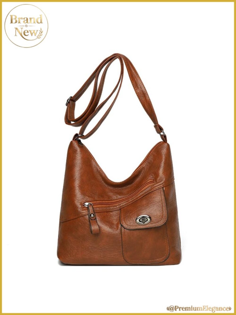 Large Capacity Shoulder Bag Women Vintage Casual Leather Handbag Purse